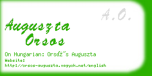 auguszta orsos business card